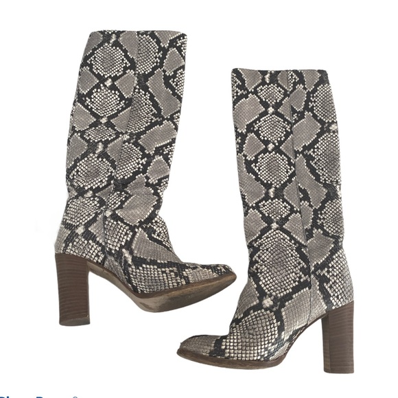 J. Crew Shoes - J.Crew tall Snakeprint Heeled boots size 7.5